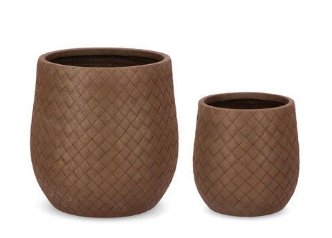 Набір ваз 2шт - SET2 RHOMBUS LOW FAT RUSTY VASE HOLDER CU3124 фото
