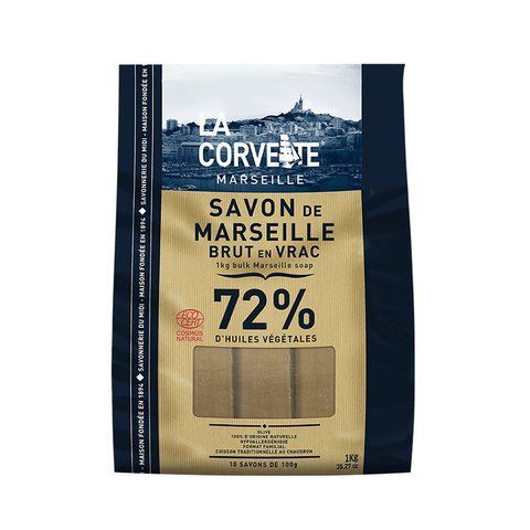 Марсельське мило (пак) La Corvette savons bruts OLIVE (10x100g) 72% 1kg 270749-COR 270749-COR фото