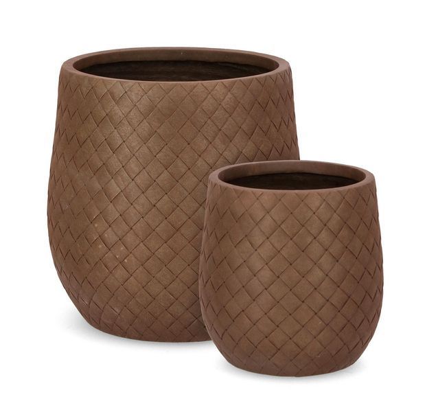 Набір ваз 2шт - SET2 RHOMBUS LOW FAT RUSTY VASE HOLDER CU3124 фото