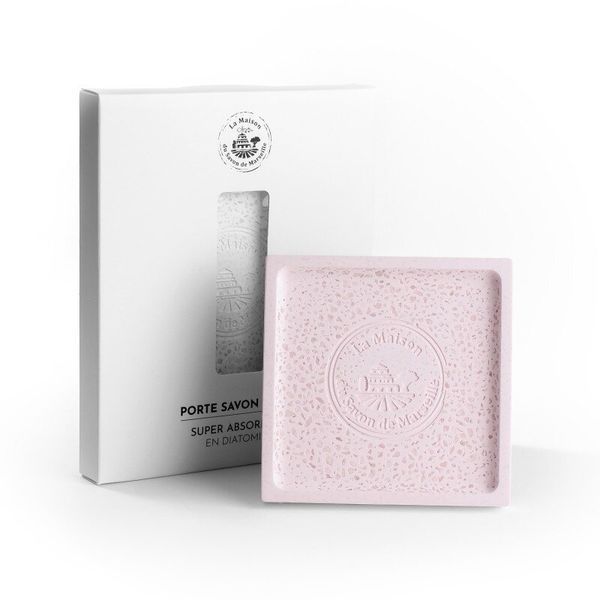 Мильниця діатомітова La Maison du Savon Marseille SQUARE DIATOMITE SOAP DISH - ROSE (M41061) M41061 фото