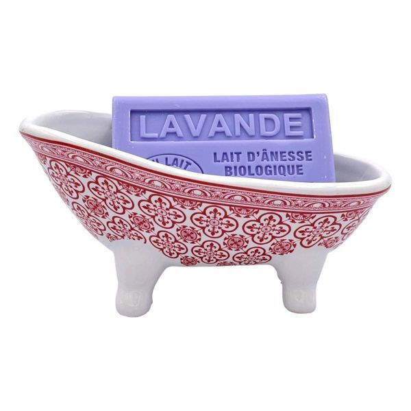 Мильниця Label Provence BAIGNOIRE CERAMIQUE (15 x 6,5 x 7) Fleur De Lys Rouge (BGN87) BGN87 фото
